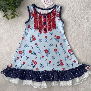 NWT Cheeky Plum Americana Dress 6-12M Loungewear Gown